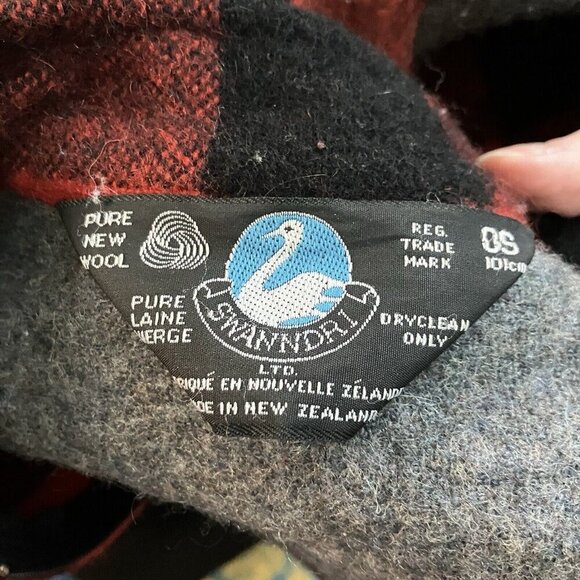 Vintage Swanndri Vest Mens Wool Buffalo Plaid Full Zip Outdoor Red Black NZ - Picture 5 of 7